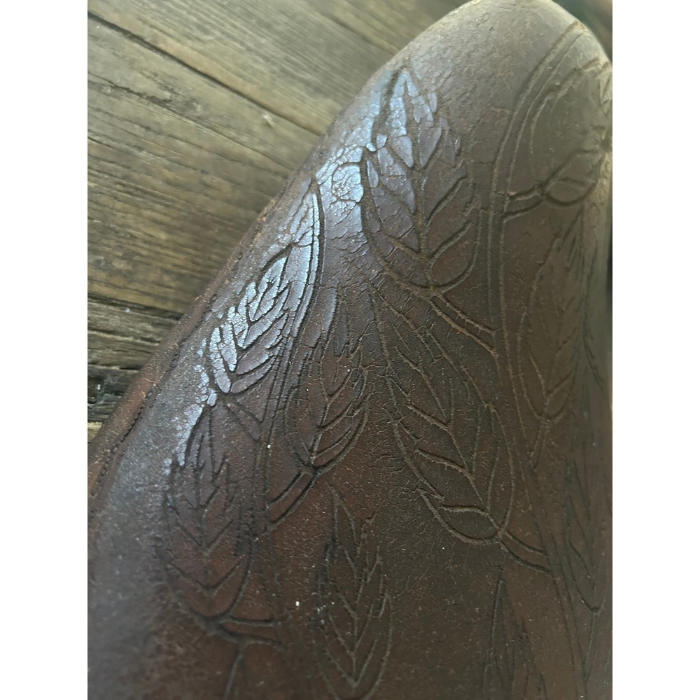 Vintage Handmade Tooled Leather Chopper Motorcycle Seat Custom Leaf Solo Saddle - Picture 8 of 8